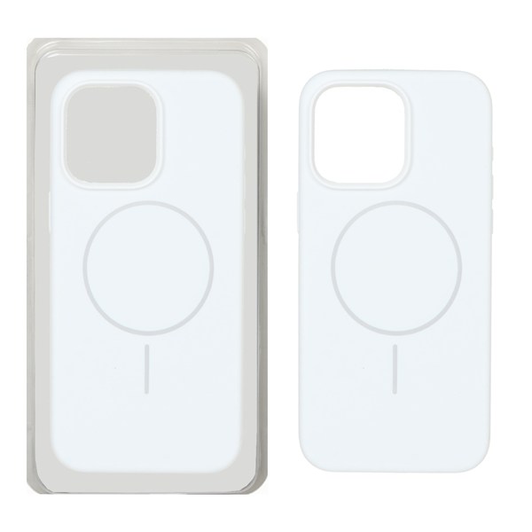 قاب سیلیکونی پاک کنی اورجینال Magsafe مدل Apple iPhone 15 Pro Max - سفید (پک دار)