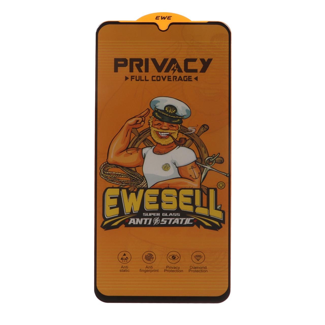 محافظ صفحه نمایش شیشه ای Full Cover Ewesell Anti Static Privacy مدل Samsung Galaxy A07 / A06