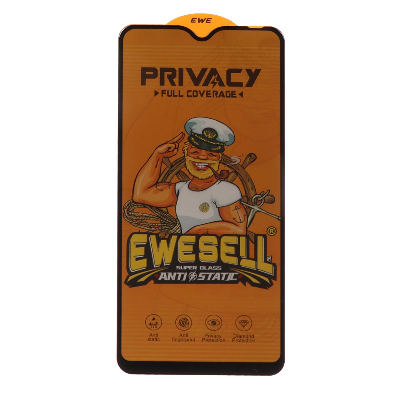 محافظ صفحه نمایش شیشه ای Full Cover Ewesell Anti Static Privacy مدل Samsung Galaxy A10 / A10s / M10 / M20 / M01s