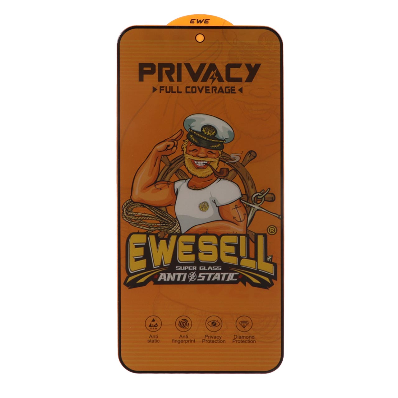 محافظ صفحه نمایش شیشه ای Full Cover Ewesell Anti Static Privacy مدل Samsung Galaxy A27 / A35 / A55