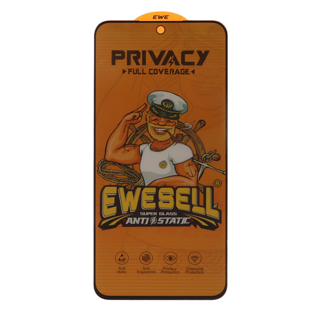 محافظ صفحه نمایش شیشه ای Full Cover Ewesell Anti Static Privacy مدل Samsung Galaxy S25 FE / S24 FE / A57 / A37 / A56 / A36