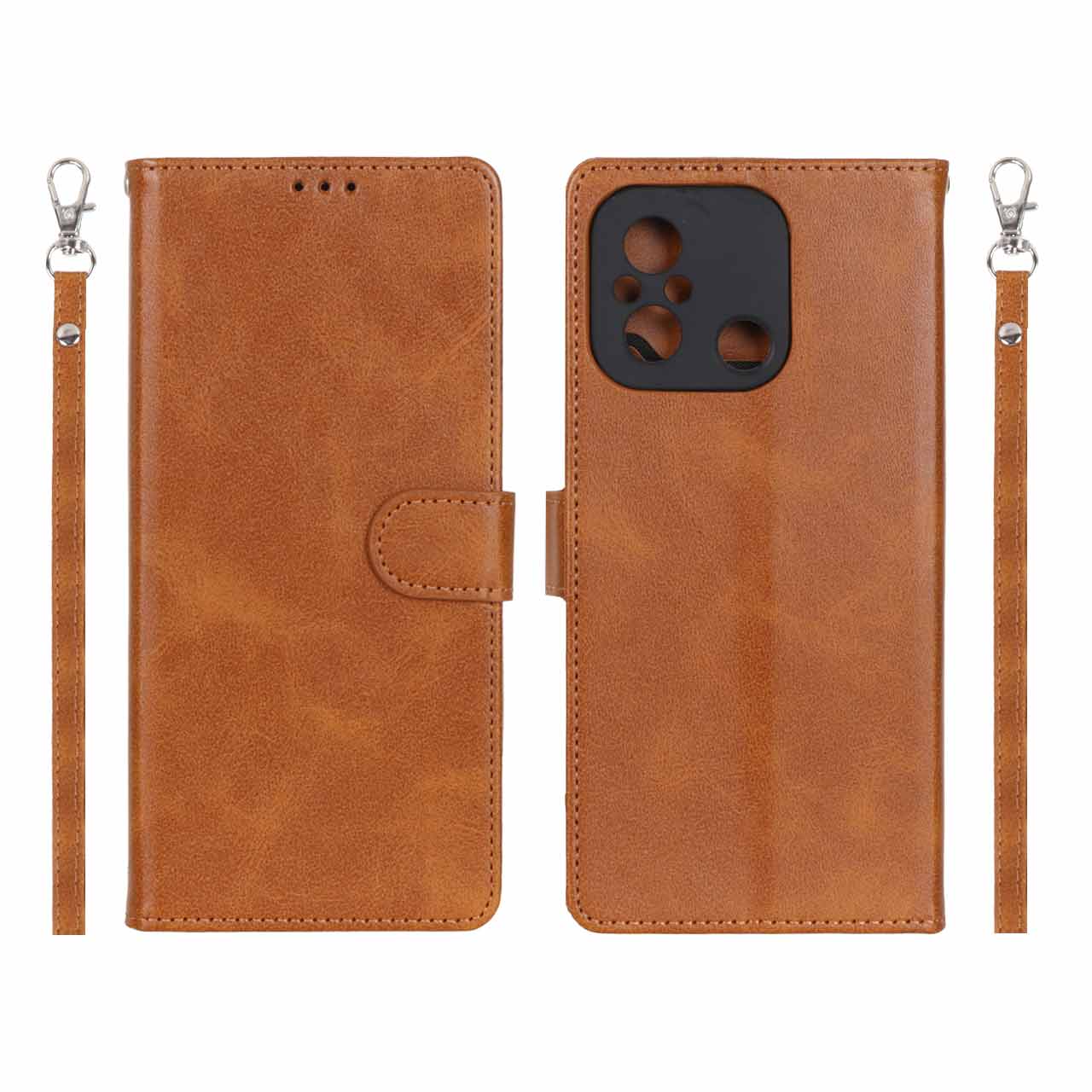 کیف موبایل مگنتی درجه یک MNC مدل Xiaomi Redmi 12C / Redmi 11A / Poco C55 - عسلی