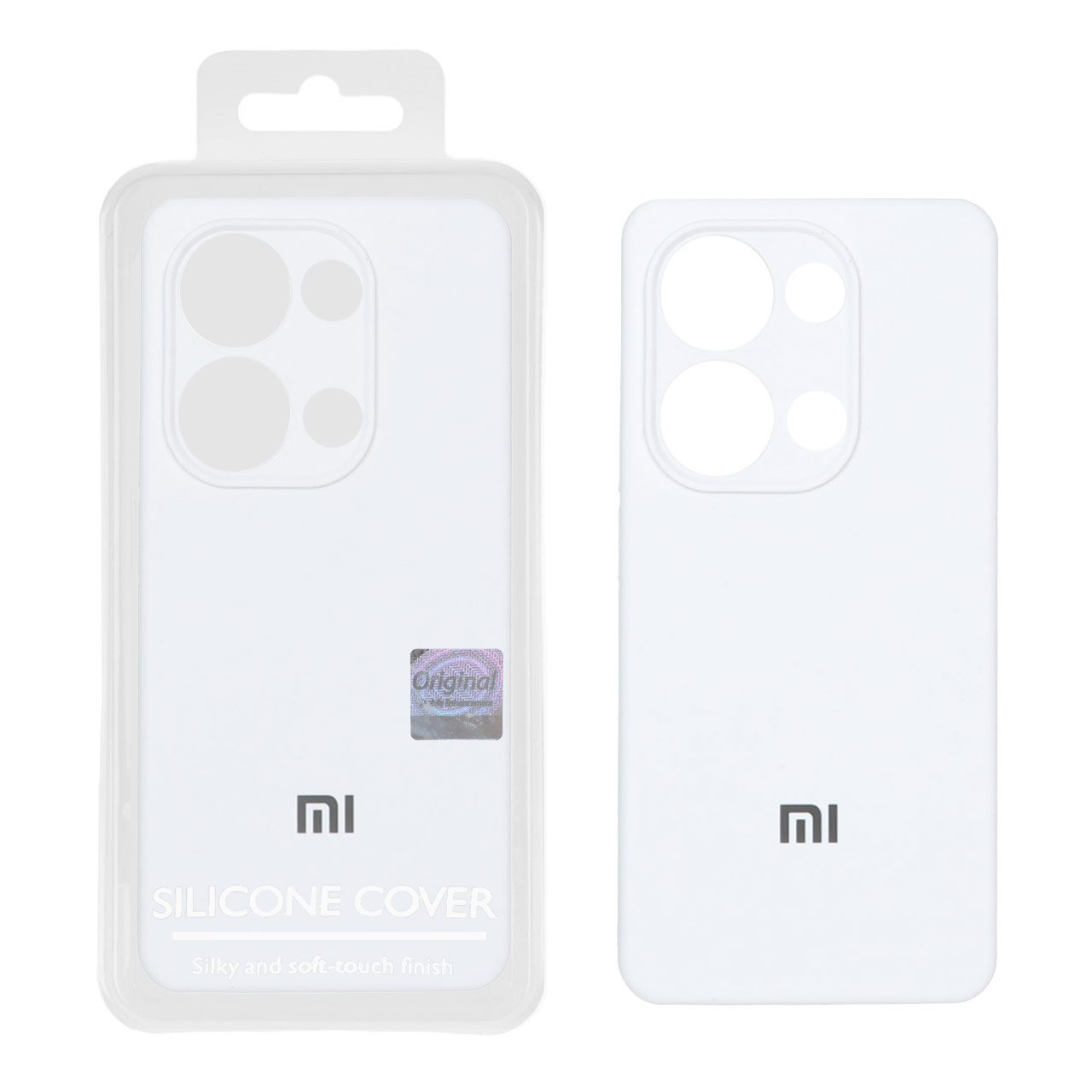 قاب سیلیکونی پاک کنی اورجینال Master Quality مدل Xiaomi Redmi Note 14S / Note 13 Pro 4G / Poco M6 Pro 4G - سفید (پک دار)
