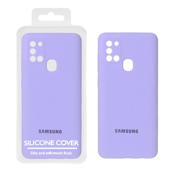 قاب سیلیکونی پاک کنی اورجینال Master Quality مدل Samsung Galaxy A21s - بنفش روشن (پک دار)
