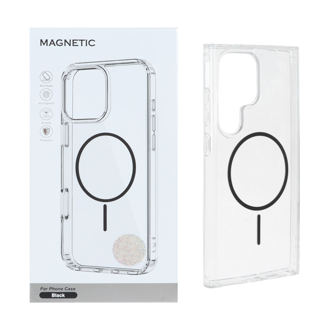 قاب اورجینال Magnetic دور ژله ای MagSafe مدل Samsung Galaxy S24 Ultra - مشکی (پک دار)