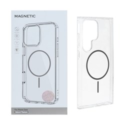 قاب اورجینال Magnetic دور ژله ای MagSafe مدل Samsung Galaxy S24 Ultra - خاکستری (پک دار)