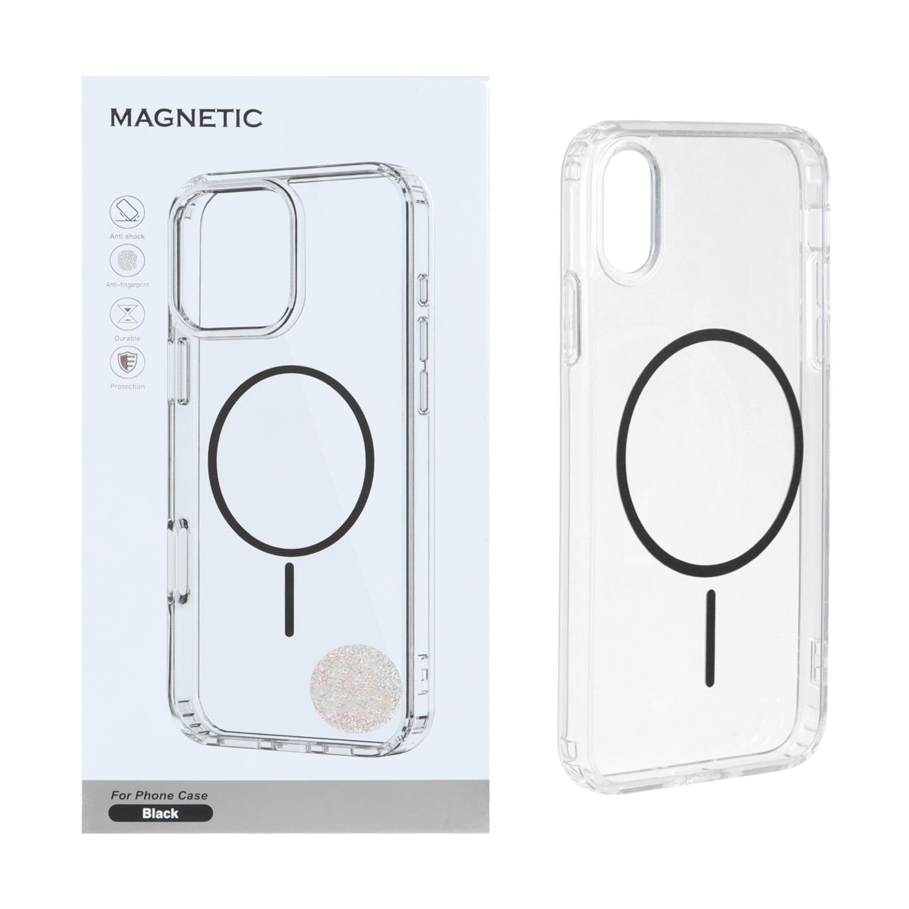 قاب اورجینال Magnetic دور ژله ای MagSafe مدل Apple iPhone X / iPhone XS - مشکی (پک دار)
