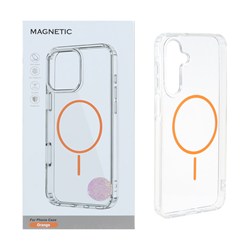قاب اورجینال Magnetic دور ژله ای MagSafe مدل Samsung Galaxy A16 - نارنجی (پک دار)