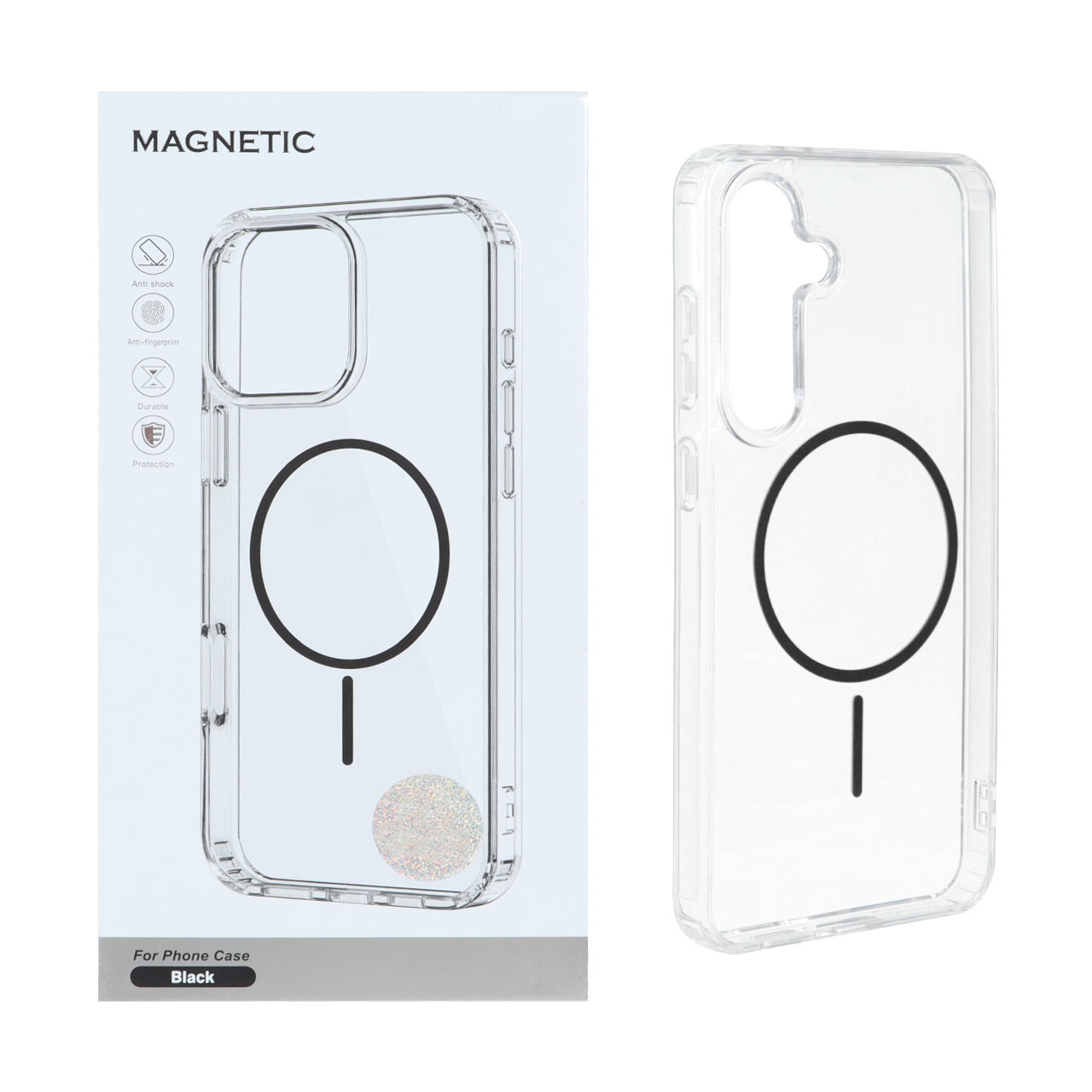 قاب اورجینال Magnetic دور ژله ای MagSafe مدل Samsung Galaxy S24 FE - مشکی (پک دار)