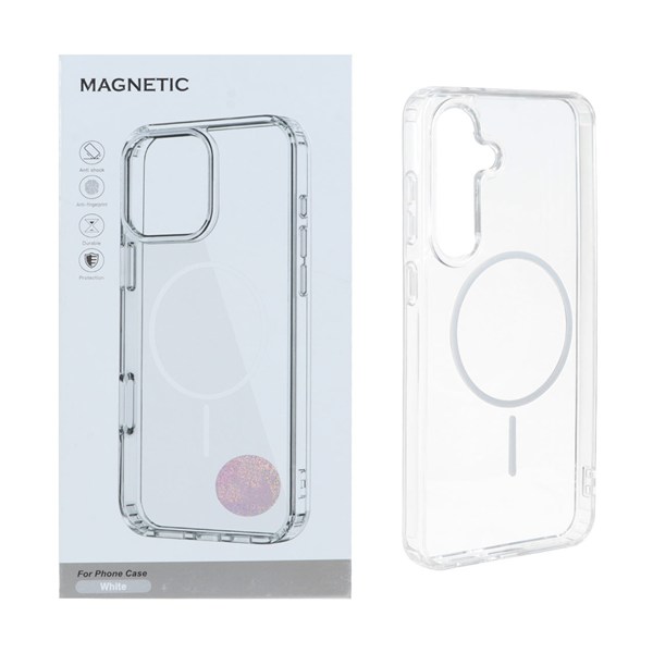 قاب اورجینال Magnetic دور ژله ای MagSafe مدل Samsung Galaxy S24 FE - سفید (پک دار)