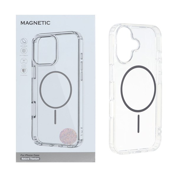 قاب اورجینال Magnetic دور ژله ای MagSafe مدل Apple iPhone 16 - خاکستری (پک دار)