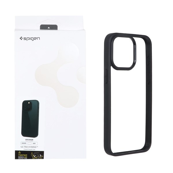قاب اورجینال Spigen با توری اسپیکر فلزی Apple iPhone 15 Pro Max - شفاف مشکی (پک دار)