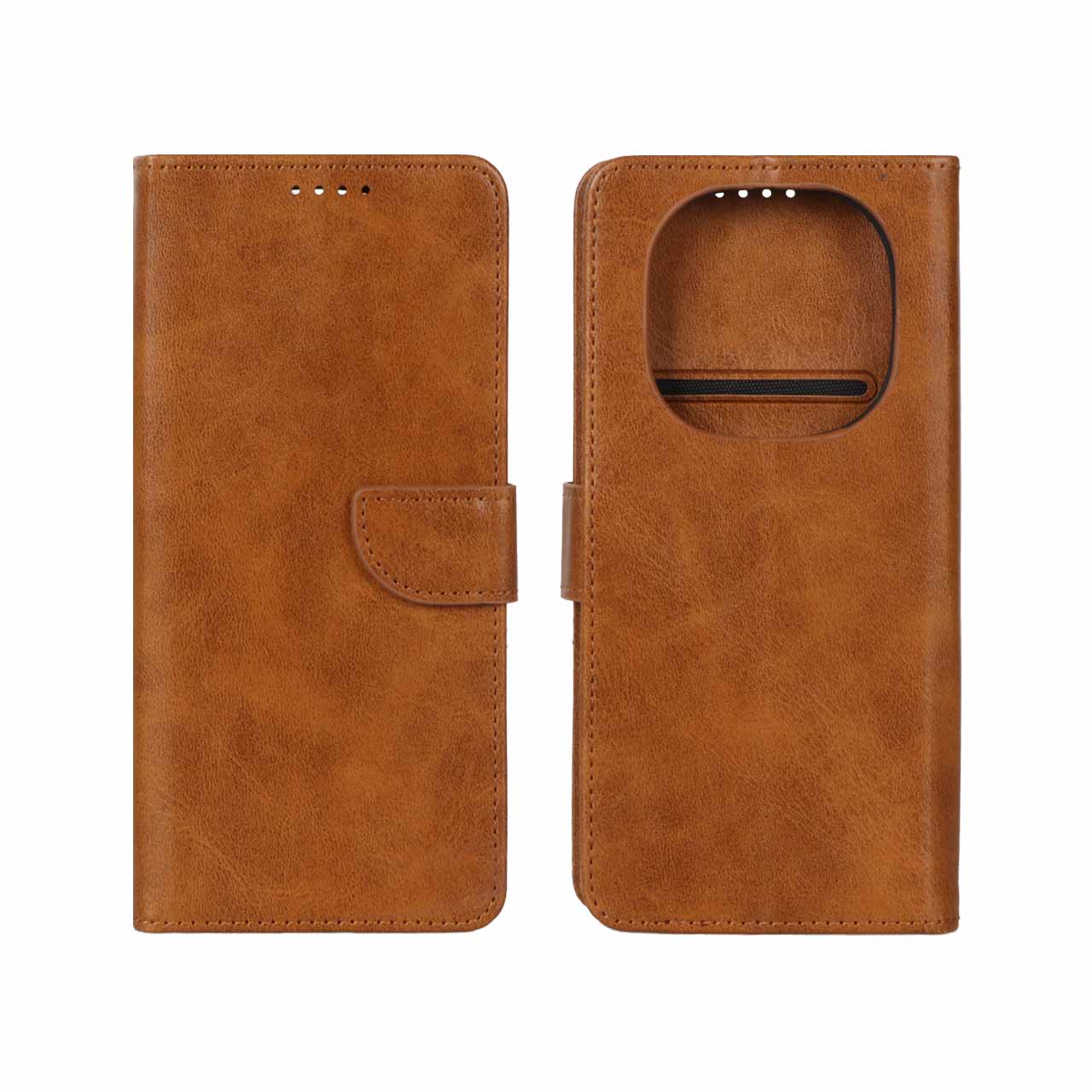 کیف چرمی موبایل مگنتی Xiaomi Redmi Note 14 Pro 4G - عسلی
