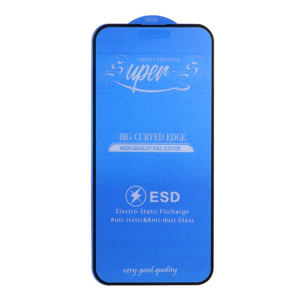 محافظ صفحه نمایش شیشه ای آنتی استاتیک مات Full Cover Super S-OG مدل Apple iPhone 15 Pro Max