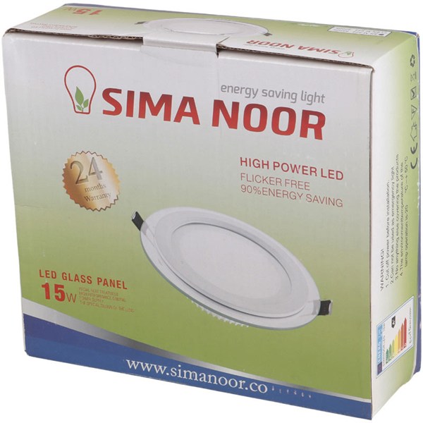 پنل بک لایت توکار گرد 15 وات سیما نور SN-M 623