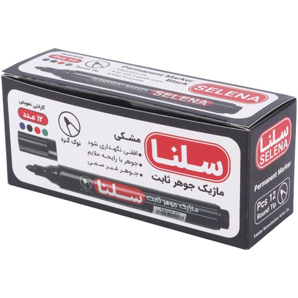 ماژیک معمولی سلنا نوک گرد SP125 بسته 12 عددی