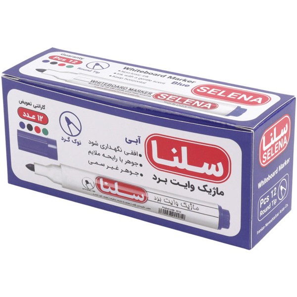 ماژیک وایت برد سلنا نوک گرد PS124 بسته 12 عددی