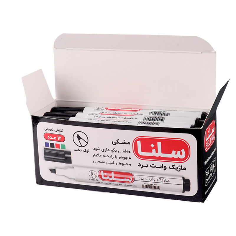 ماژیک وایت برد سلنا نوک تخت SP124 بسته 12 عددی