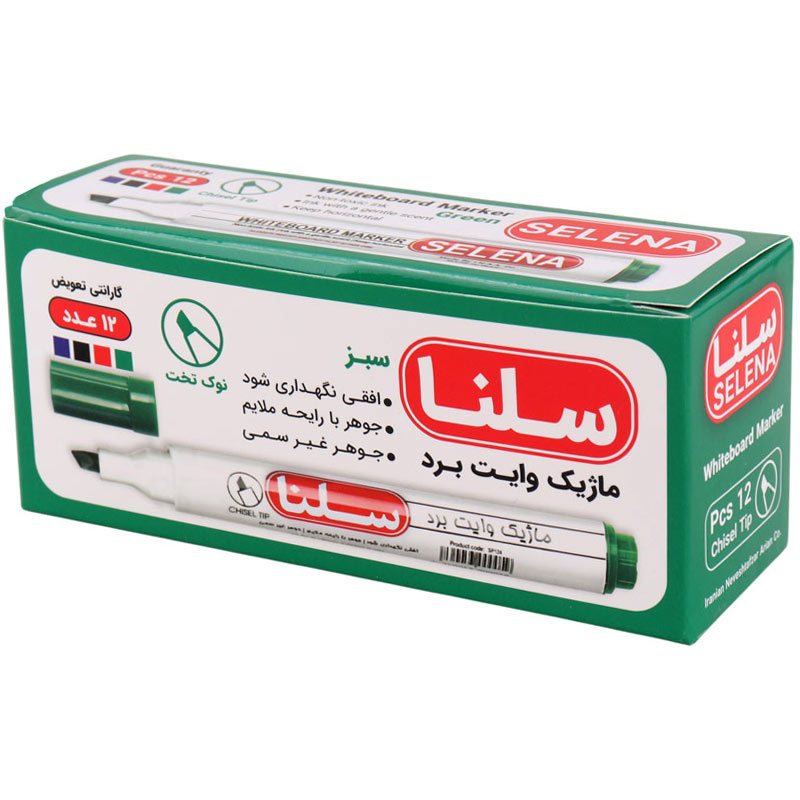 ماژیک وایت برد سلنا نوک تخت SP124 بسته 12 عددی