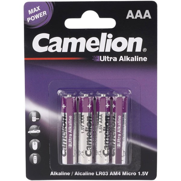 باتری چهارتایی نیم قلمی کملیون Ultra Alkaline LR03 AM4