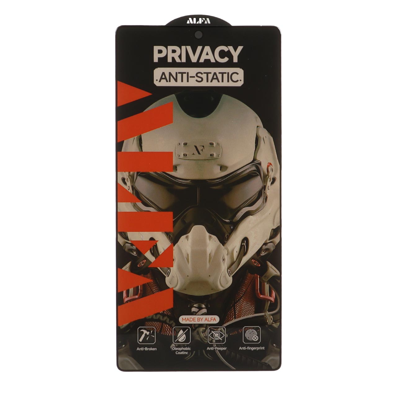 محافظ صفحه نمایش شیشه ای Full Cover ALFA Anti Static Privacy مدل Samsung Galaxy S25 Ultra