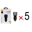 شارژر فندکی فست دو پورت JBQ مدل CC-736 36W - مشکی (گارانتی یکساله رصاصی) (بسته 5 عددی)