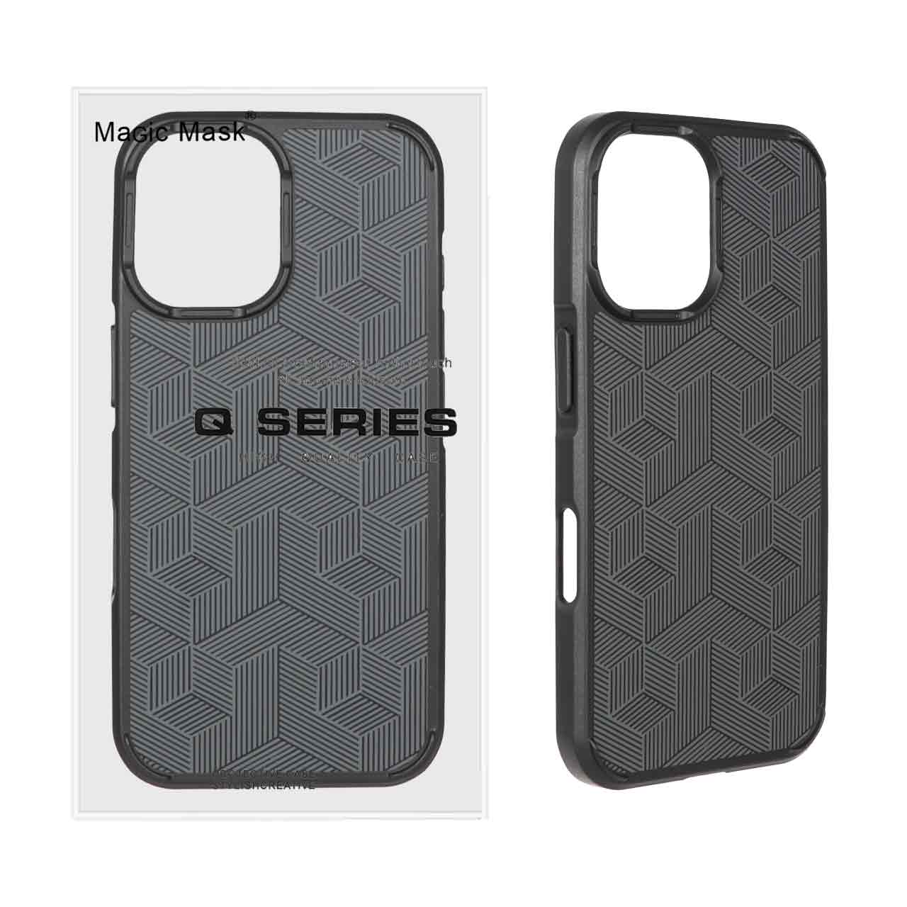 قاب اورجینال Q Series روبیک Apple iPhone 16 - مشکی (پک دار)