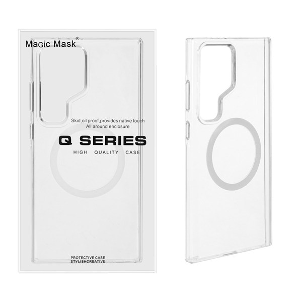 قاب اورجینال Magic Mask پشت سخت شفاف MagSafe مدل Samsung Galaxy S24 Ultra (پک دار)