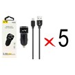 شارژر فندکی فست دو پورت JBQ مدل CN-45 18W همراه با کابل آیفون - مشکی (گارانتی یکساله رصاصی) (بسته 5 عددی)