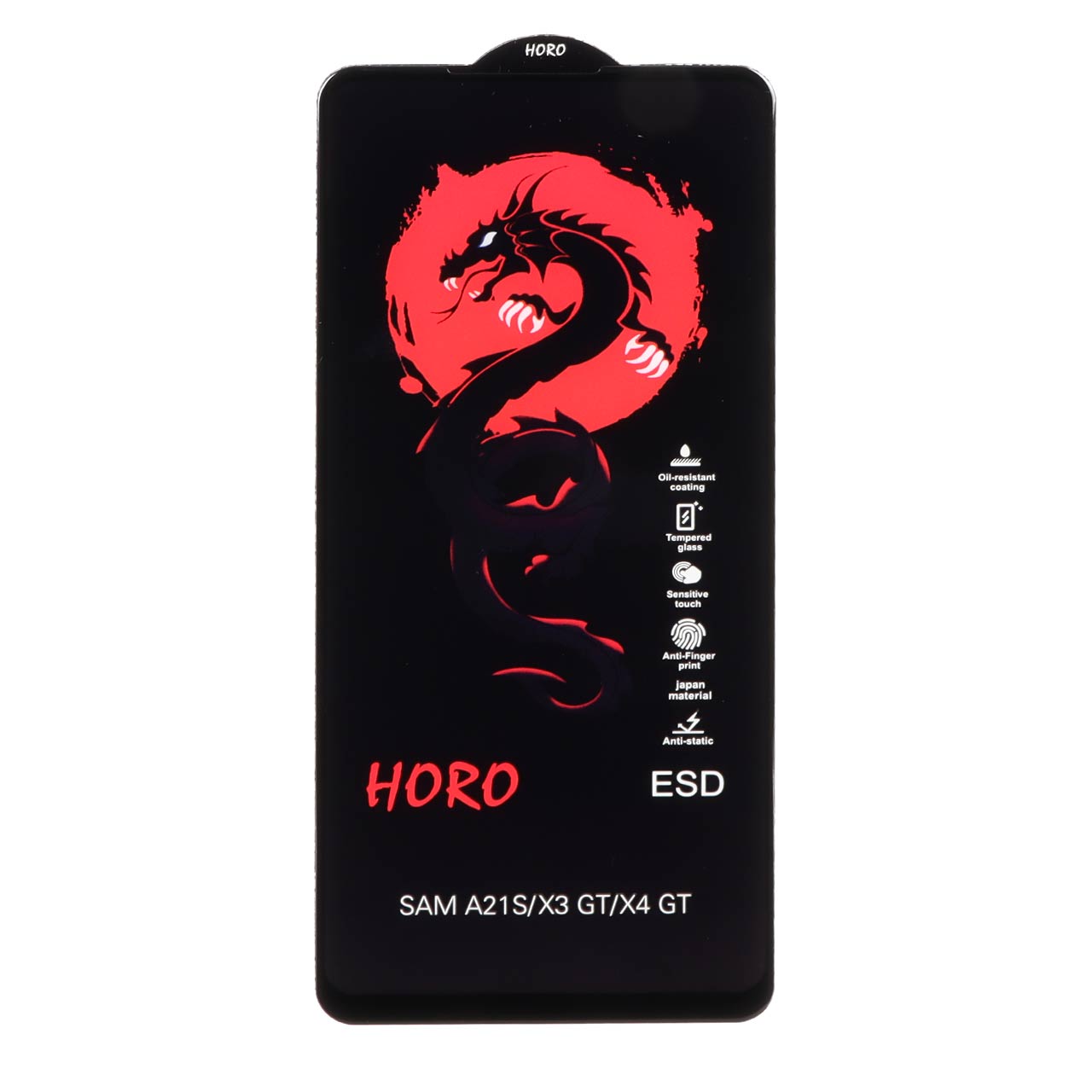 محافظ صفحه نمایش شیشه ای Full Cover ESD Horo مدل Samsung Galaxy A21s / F52 / Xiaomi Poco X3 GT / Poco F4 GT / Redmi Note 10 Pro 5G