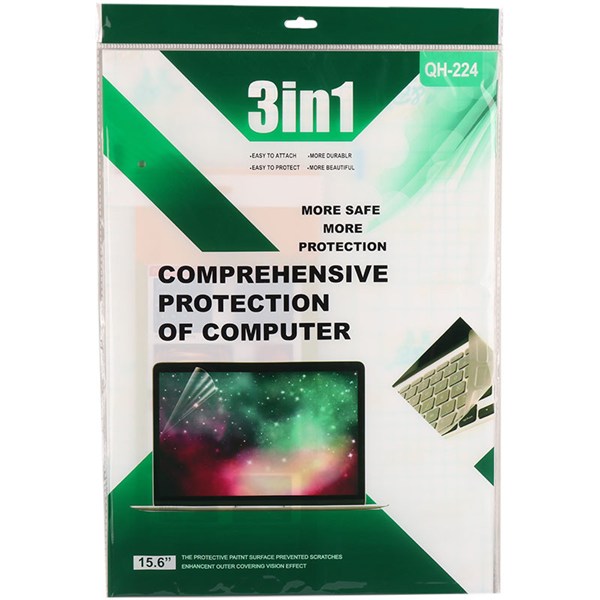 گلس محافظ صفحه نمایش لپ تاپ 15.6 اینچ QH-224 بسته 3 عددی