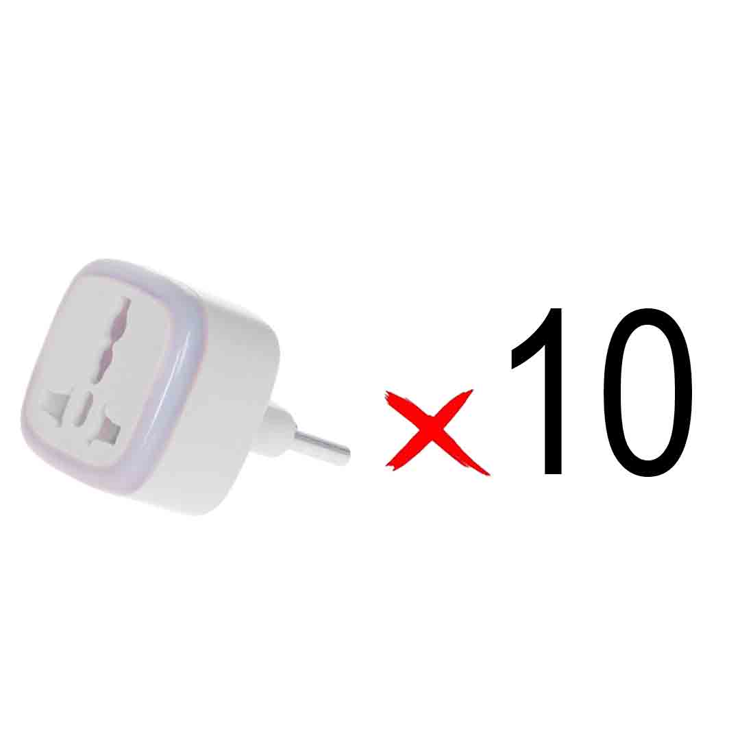تبدیل برق 3 به 2 مدل M-03 - سفید - MMS - (RGB) (بسته 10 عددی)