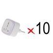 تبدیل برق 3 به 2 مدل M-03 - سفید - MMS - (RGB) (بسته 10 عددی)