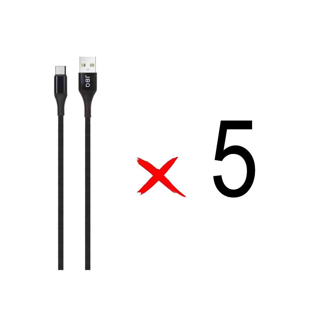 کابل شارژ 1.5 متری JBQ Type-C مدل DT-77 - مشکی (گارانتی یکساله رصاصی) (بسته 5 عددی)