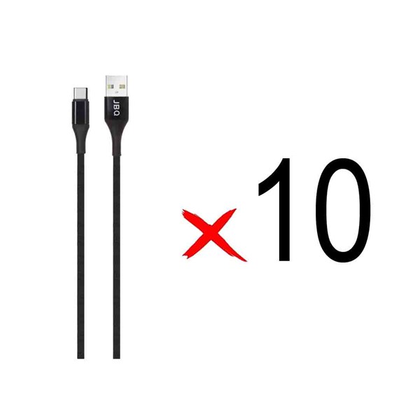 کابل شارژ 1.5 متری JBQ Type-C مدل DT-77 - مشکی (گارانتی یکساله رصاصی) (بسته 10 عددی)