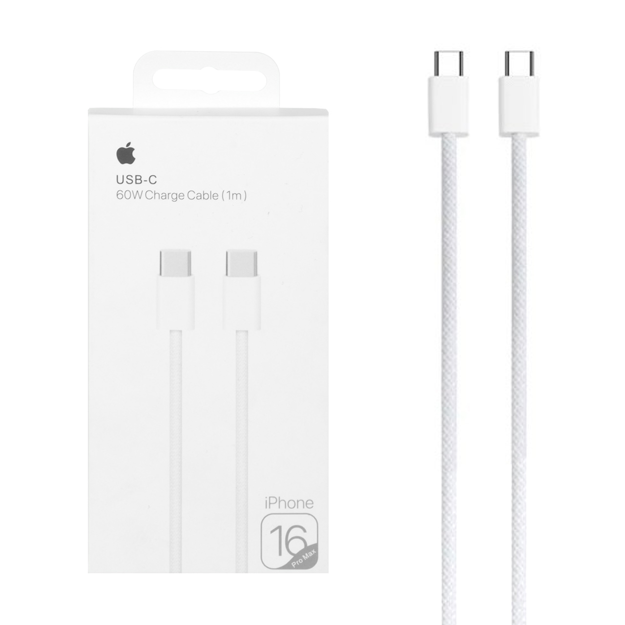 کابل شارژ فست Type-C To Type-C iPhone 16 Pro Max مدل MQKJ3ZM/A 60W - سفید - DST (گارانتی شش ماهه) - درجه یک