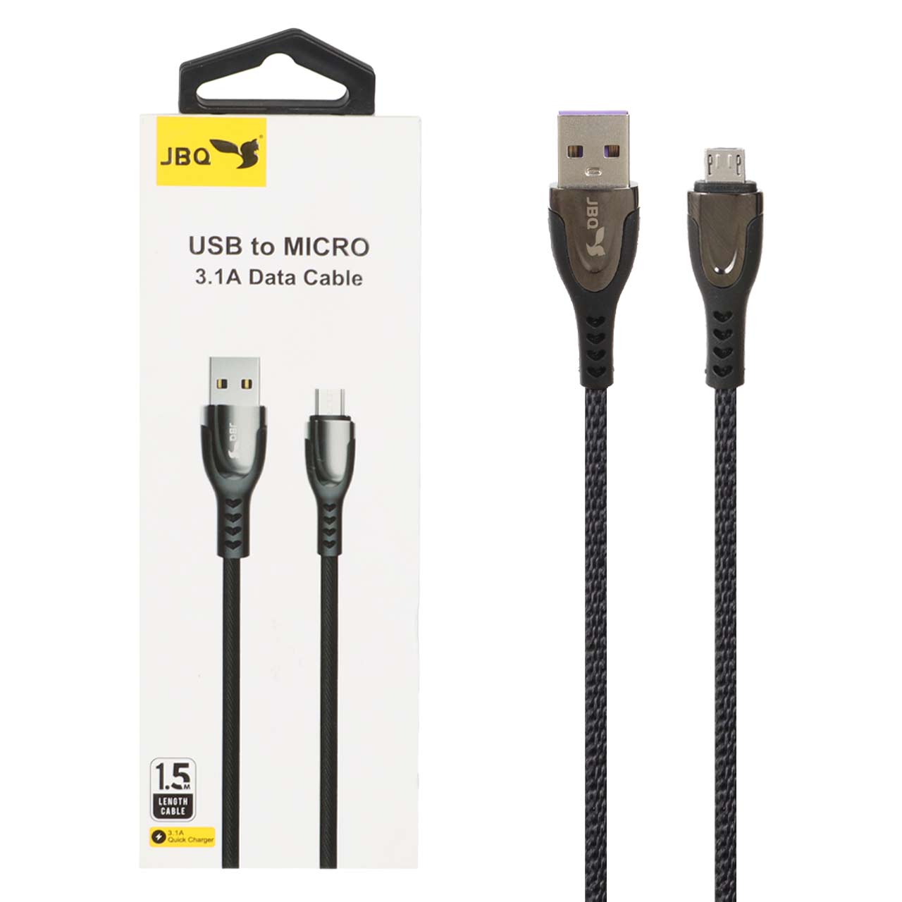 کابل شارژ 1.5 متری فست اندروید JBQ مدل DT-02 - مشکی (گارانتی یکساله رصاصی)