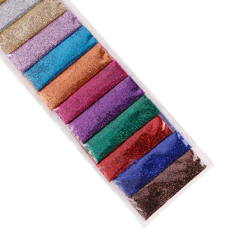 پودر اکلیل رنگی Magic Glitter بسته 12 عددی