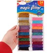 پودر اکلیل رنگی Magic Glitter بسته 24 عددی
