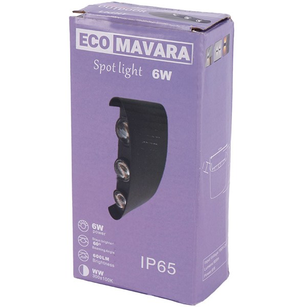چراغ دیواری دکوراتیو دو طرفه Eco Mavara 6W