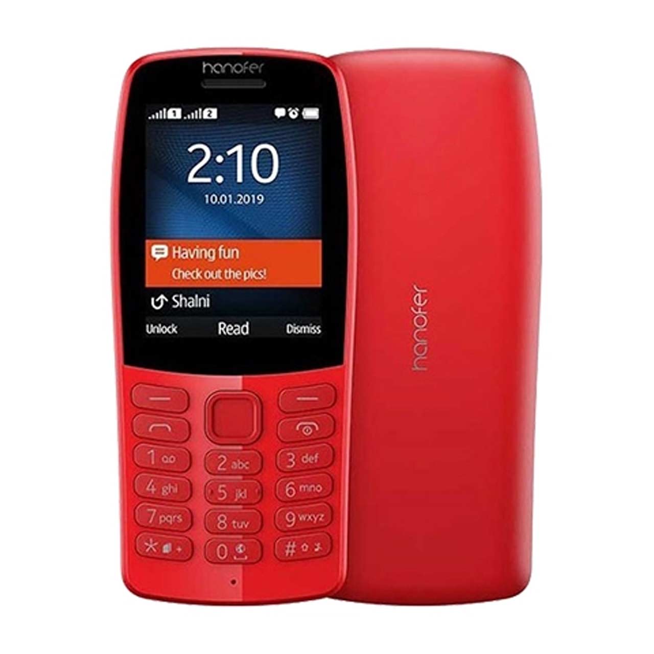 گوشی موبایل Hanofer مدل V610 - قرمز (سه ماه تعویض)