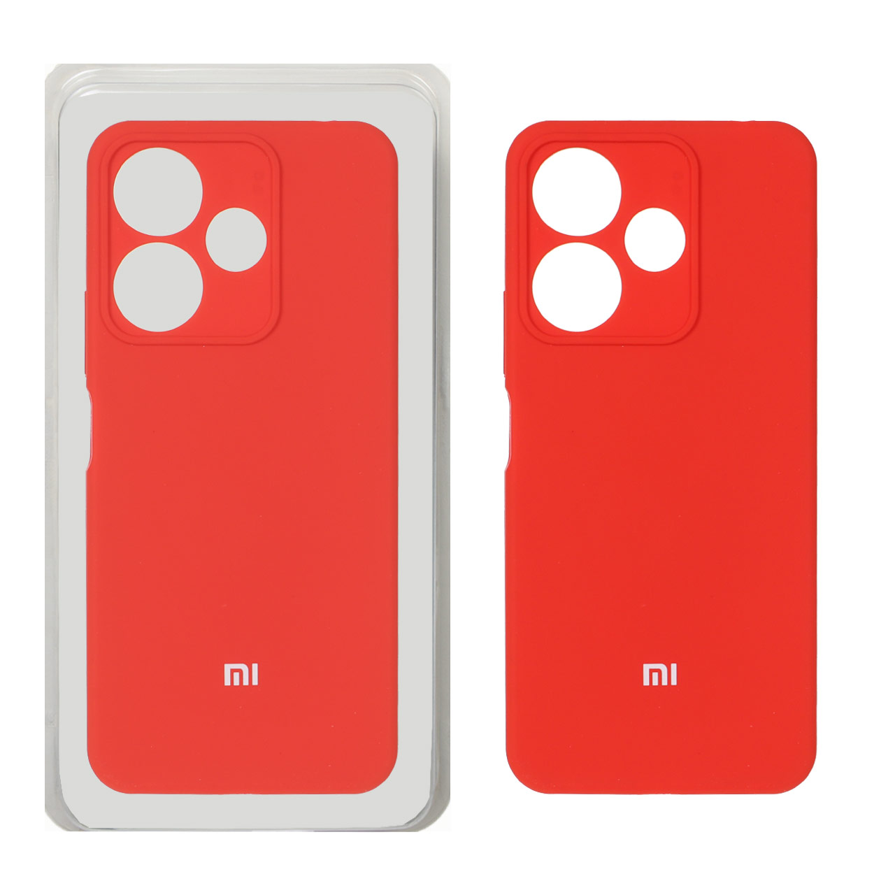 قاب سیلیکونی پاک کنی محافظ لنزدار اورجینال Xiaomi Redmi 13X / Redmi 13 4G / Poco M6 4G - قرمز (پک اصلی)