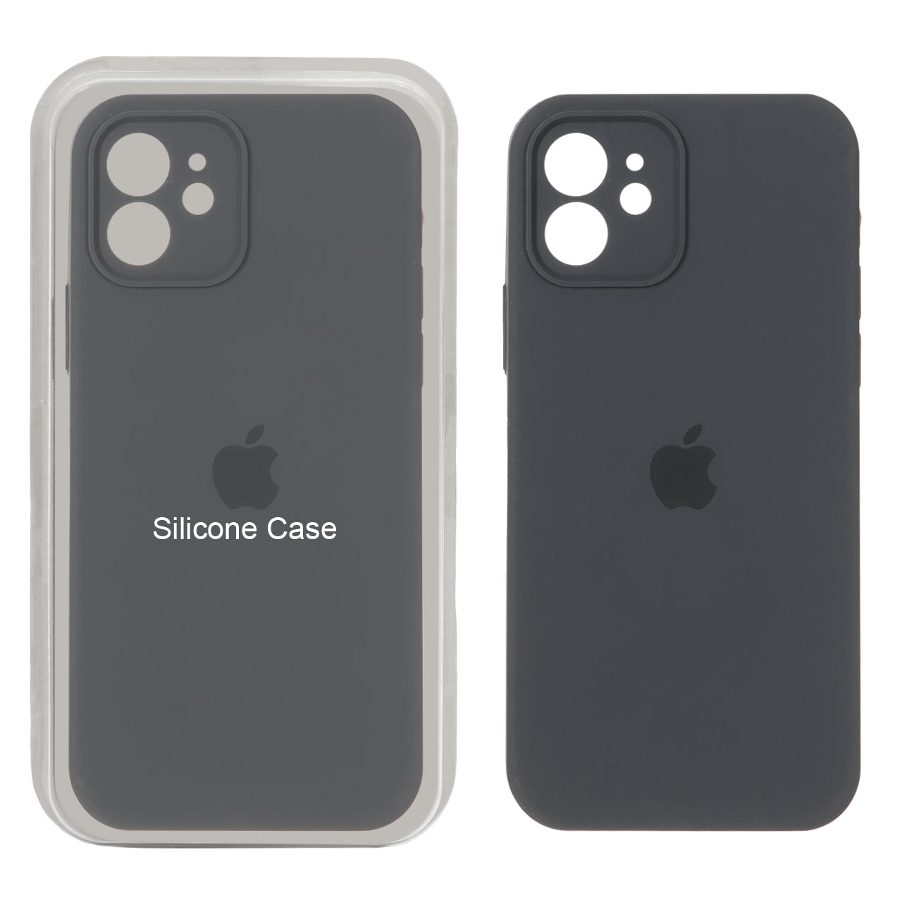 قاب سیلیکونی پاک کنی محافظ لنزدار اورجینال Apple iPhone 12 - خاکستری (پک دار)