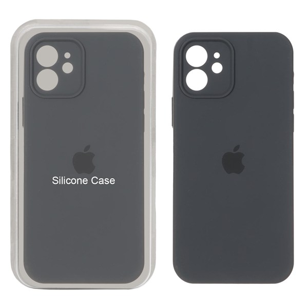 قاب سیلیکونی پاک کنی محافظ لنزدار اورجینال Apple iPhone 12 - خاکستری (پک دار)
