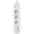 چند راهی 3 خانه ارت دار هادرون P323 با کابل 1.8 متری + شارژر USB