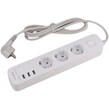 چند راهی 3 خانه ارت دار هادرون P323 با کابل 1.8 متری + شارژر USB