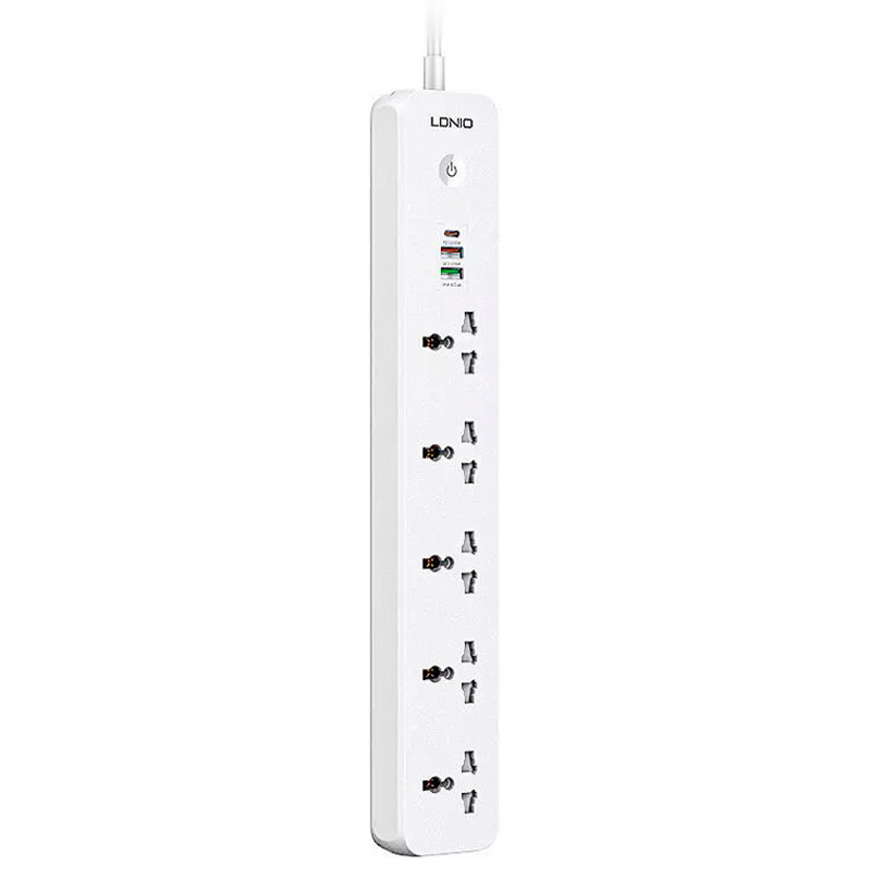 چند راهی 5 خانه الدینیو SC5319 با کابل 2 متری + شارژر USB و Type-C