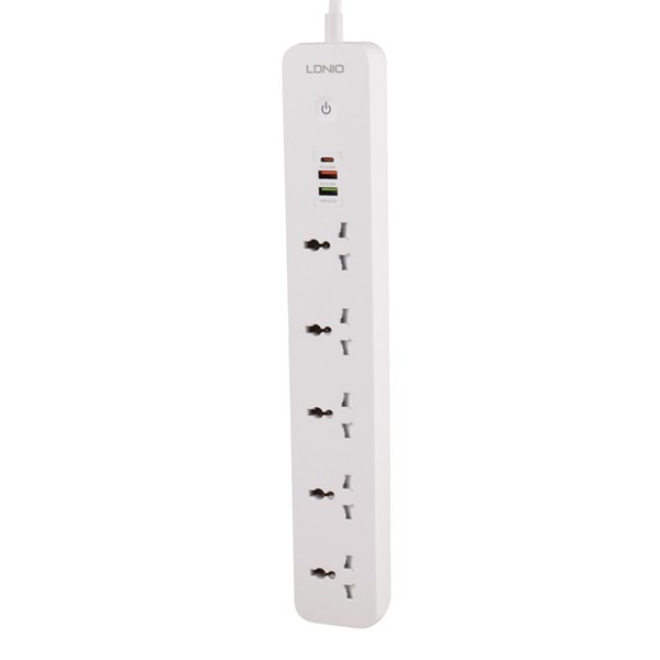 چند راهی 5 خانه الدینیو SC5319 با کابل 2 متری + شارژر USB و Type-C
