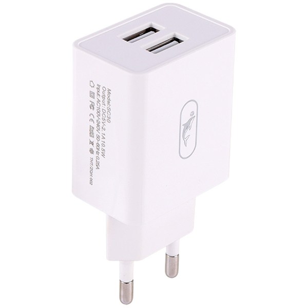شارژر دیواری 10.5 وات اسکای دلفین SC30T 2.1A + کابل تایپ سی