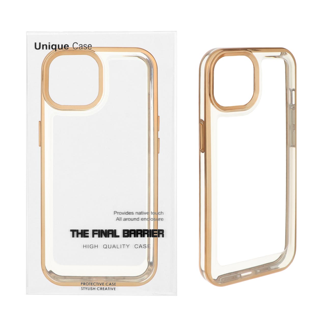 قاب اورجینال کروم Apple iPhone 15 / iPhone 14 / iPhone 13 - طلایی (پک دار)